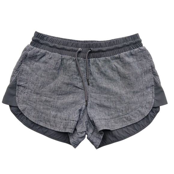 Athleta Bali & Beachside Cabo Linen Shorts Size 4 Gray Striped Lot of 2 Pockets - Picture 4 of 13